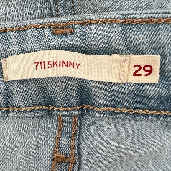 Levi’s 711 Ripped Blue Skinny Jeans Size 29 Women’s - Picture 2 of 8